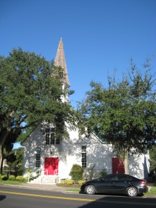 The Congregational Church in Mt Dora where the Coolidges attended services each Sunday during their stay. 