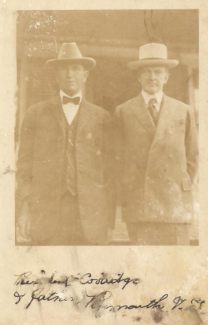 Postcard of Father and Son Coolidge