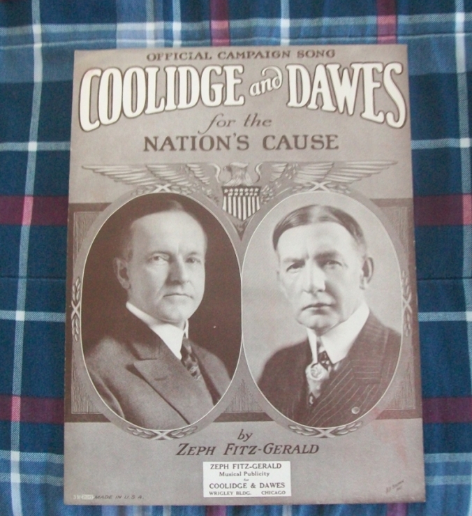 The campaign song, "Keep Cool with Coolidge" underscored the steady leadership and calm reliability of the 1924 Republican team and its Party platform. 