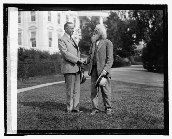 Coolidge Meets Ezra Meeker, October 1924