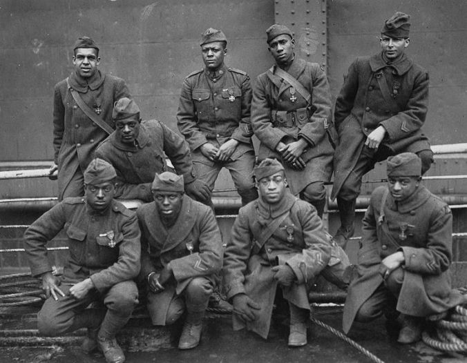 Members of the "Harlem Hellfighters," 369th Infantry, 1919. As Coolidge said on that November day in 1926, "Our armies could not be said to partake of any distinct racial characteristic...but they were all Americans in the defense of our common interests..." 