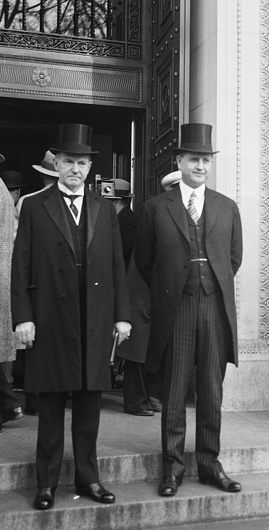 President Coolidge with Secretary Everett Sanders at the International Civil Aeronautics Conference, December 12, 1928. 