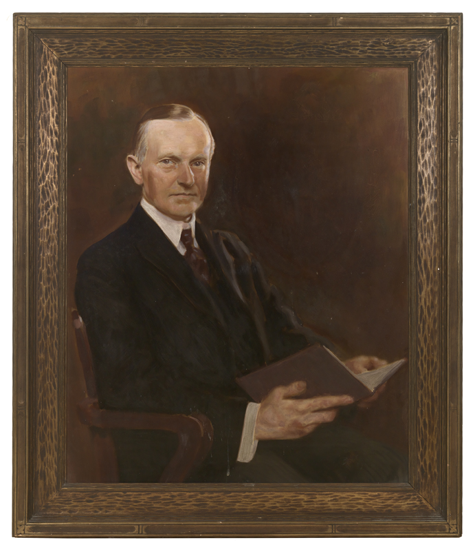 Anonymous portrait of Calvin Coolidge held in the Coolidge Room of Forbes Library in Northampton, Massachusetts. 