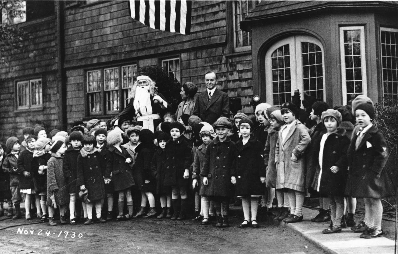 Coolidges and Santa at The Beeches November 24 1930