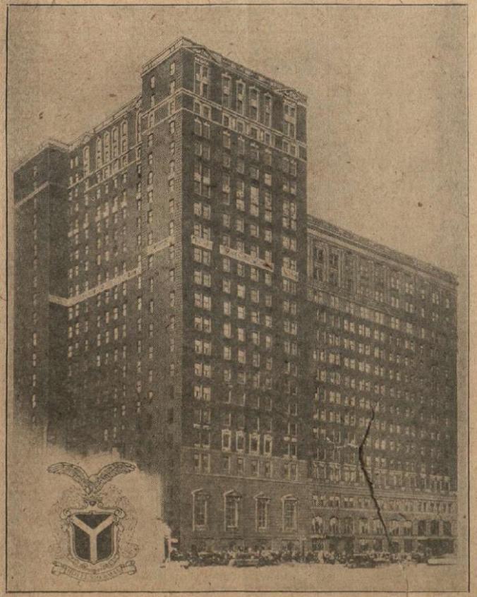 The Sherman Hotel in Chicago where President Coolidge delivered his address on the farmer and the nation, December 7, 1925. 