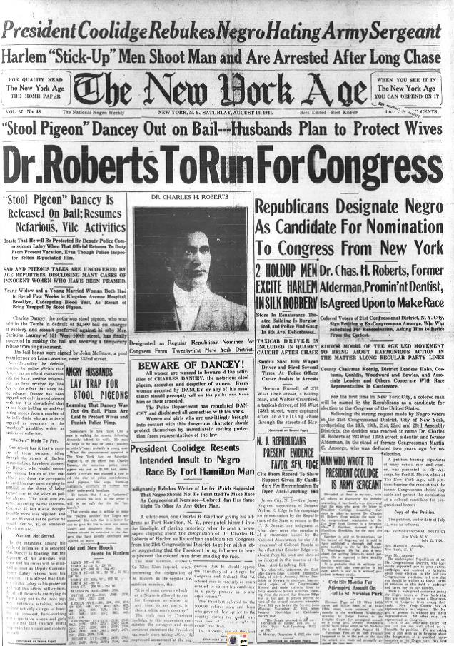 August 16, 1924 edition of The New York Age. What Coolidge did made headlines and further strengthened the trust and credibility Coolidge possessed. 