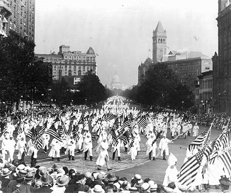 In what the coming years would reveal was the last desperate gasp of "respectable" Klan retrenchment, the KKK took advantage of Coolidge's absence from Washington to follow the debacle that was the 1924 Democrat Convention to march down Pennsylvania Avenue, August 8, 1925. Coolidge would help deliver the decline and demise of the Klan's membership and influence in the coming years. 