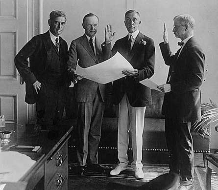 C. Bascom Slemp being sworn in as Secretary to the President, September 4, 1923
