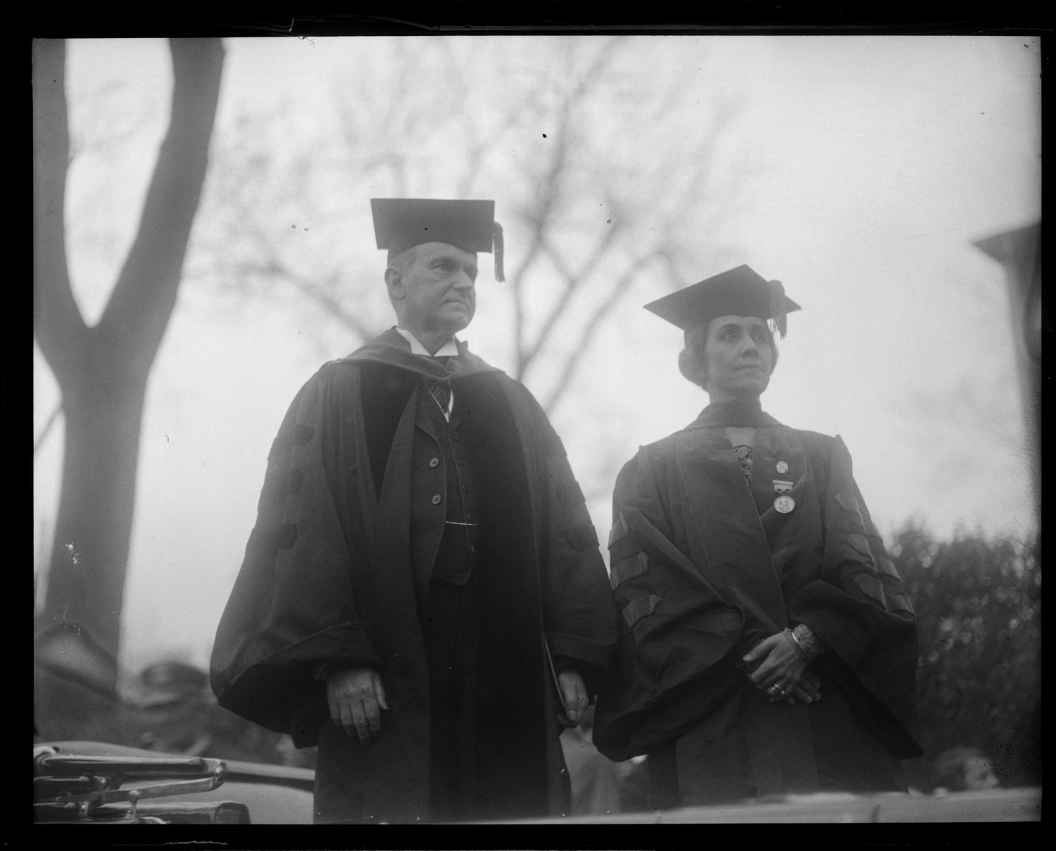 The Coolidges at Andover, May 1928, where Coolidge spoke at commencement before over 10,000 people, including a class of 650. 