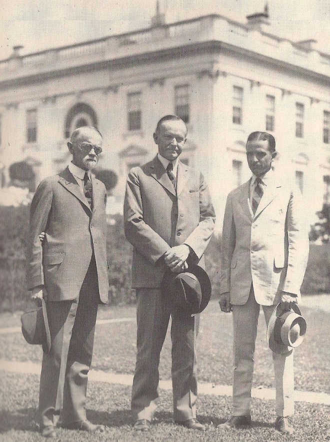 President Coolidge with his predecessor's physician, General Sawyer and Passed Assistant Surgeon Joel T. Boone, who became a Coolidge family close friend and primary doctor. Boone's medical judgment was exceptional and the loss of President Harding, rescue of Mrs. Harding's life and the death of Calvin Jr. weighed heavily on him, despite doing all that the best medical expertise could do in each case. Boone was a sound physician and a strong example of medical heroism. 