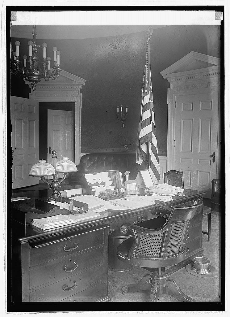 The President's desk at the White House, 1923 