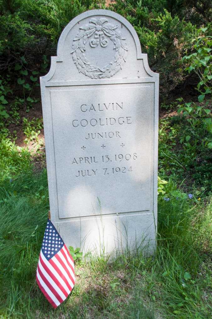 Calvin Jr.'s grave, where his body rests among those of his family at Plymouth Notch, Vermont. 
