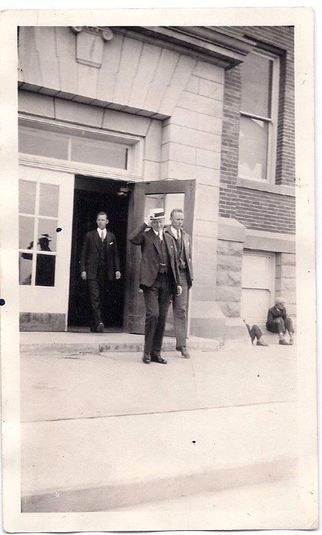 President Coolidge departing the Summer White House, the High School at Rapid City, 1927. Photo taken by John Storm. Courtesy of Wes Storm. 