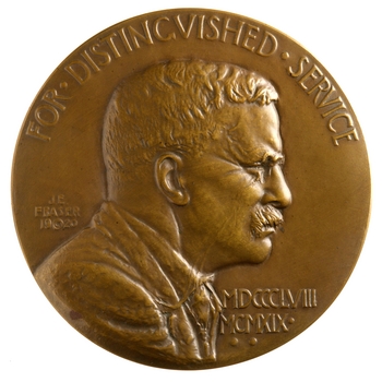 The Roosevelt Memorial Association Medal, bronze by renowned sculptor James Earle Fraser, 1920. 