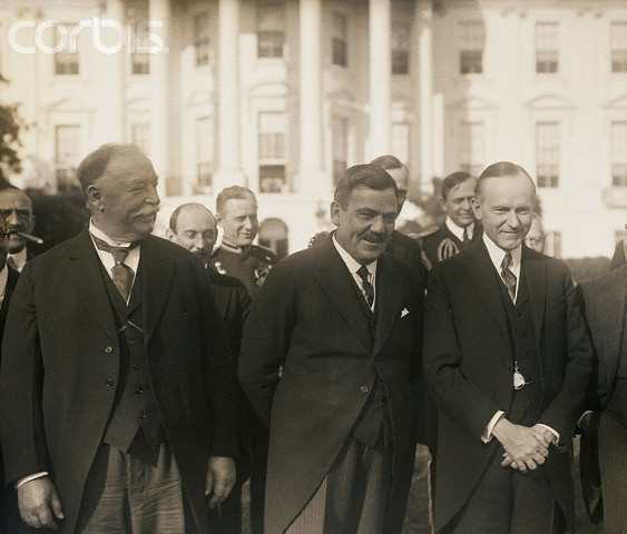 Chief Justice Taft, Mexican President Calles and President Coolidge, during the visit of Calles to America, 1925. When the large Justice Taft was asked by the photographer to move in closer, he turned to Coolidge and said in self-deprecating fashion, that would likely crowd out Mexico, which is something we would never do. To that Coolidge and Calles are photographed chuckling at the joke. 
