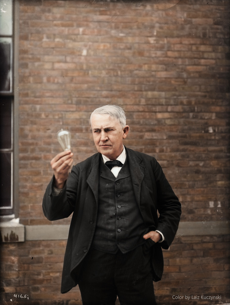 Edison in 1911. Color by Laiz Kucynski. 