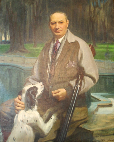 Howard E. Coffin, auto industry pioneer and instrumental developer of the Golden Isles economy along coastal Georgia, Coffin was appointed by President Coolidge for his expertise on aviation to the Morrow Board to study and report recommendations on the improvement of air technology. This portait, painted by Frank O. Salisbury was done at the request of Calvin Coolidge, who wanted to honor, if not repay, his kind hosts after so enjoyable a stay in Georgia. 