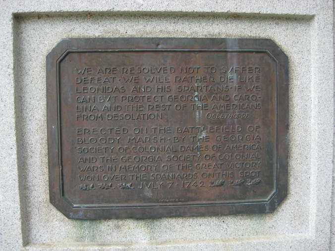Here is the inscription on the marker at Bloody Marsh. 
