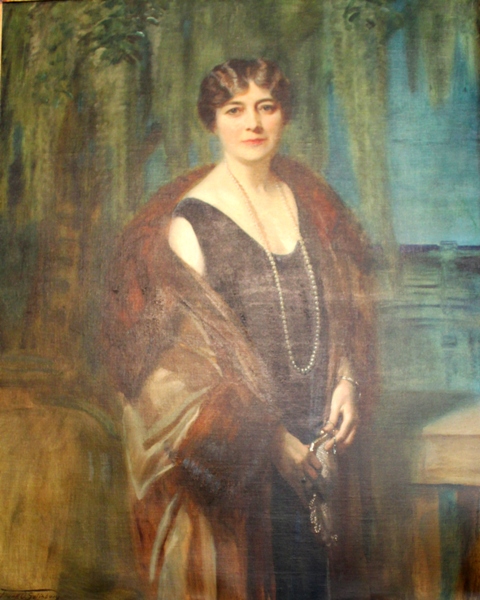 Matilda Coffin, wife of Howard. Like Salisbury's companion portraits of the Coolidges, the Coffins were done with the setting of Sapelo Island in the background. 