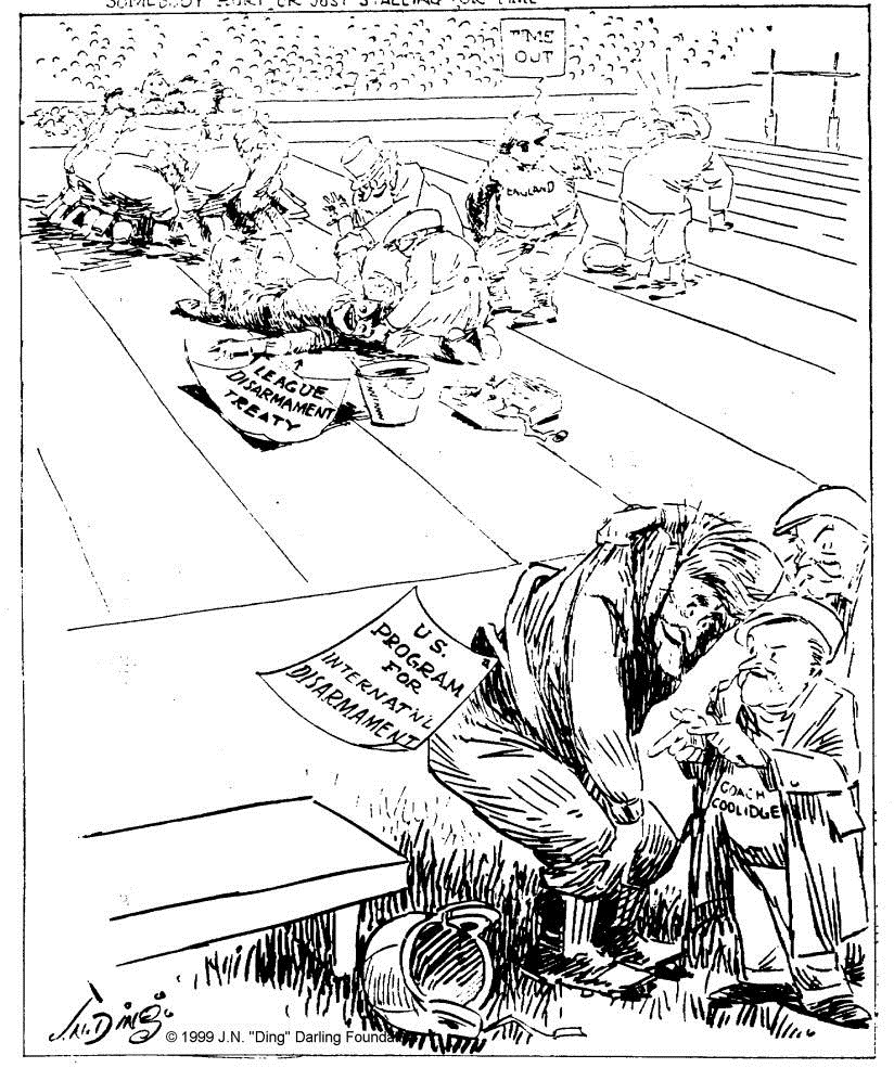 "Somebody hurt or just stalling for time?" by "Ding" Darling, The Des Moines Register, November 30, 1924. Courtesy of the Ding Darling Foundation. 