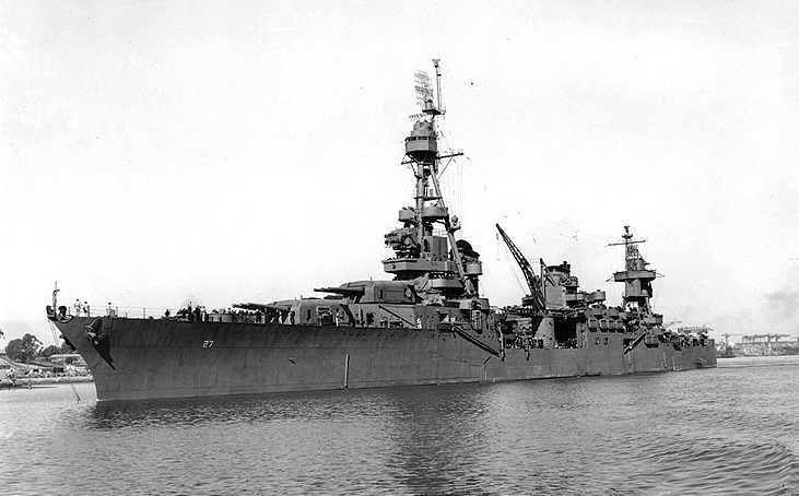 USS Chester (CA-27), was launched on 3 July 1929 at Camden, New Jersey, the day before Coolidge's birthday. She, too, was returning from Wake Island when the Japanese attacked Pearl Harbor. Patrolling Hawaiian waters in the following days, Chester went on to serve in support of landings at Samoa, raids on Taroa and operations throughout the Pacific theater all the way to Okinawa, helping to bring troops home with the end of the war. Decommissioned 1946. 