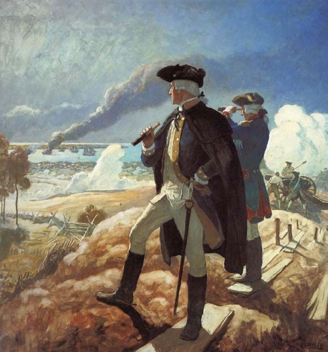 Washington at Yorktown, depicted by N. C. Wyeth. 