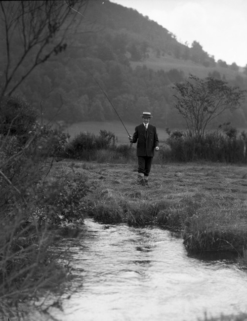 President Coolidge fishing one of his frequent spots. 
