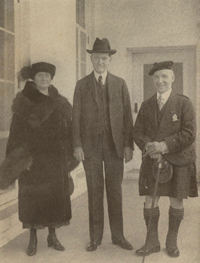 President Coolidge with Sir Harry and Mrs. Lauder at the White House, 1926. Churchill once called Lauder, famous for his musical and comedic talents, "Scotland's greatest ambassador." 