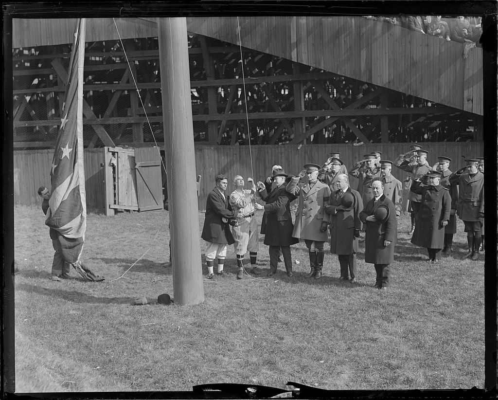 6208023203_b333fb35a5_b Gov CC with Washington Senators raise flag with Gen Edwards at Fenway Park
