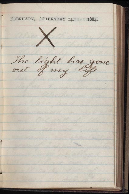 An entry from Theodore Roosevelt's diary upon the death of his wife and mother on the same day. 