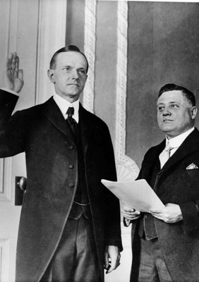 Governor Coolidge taking oath 