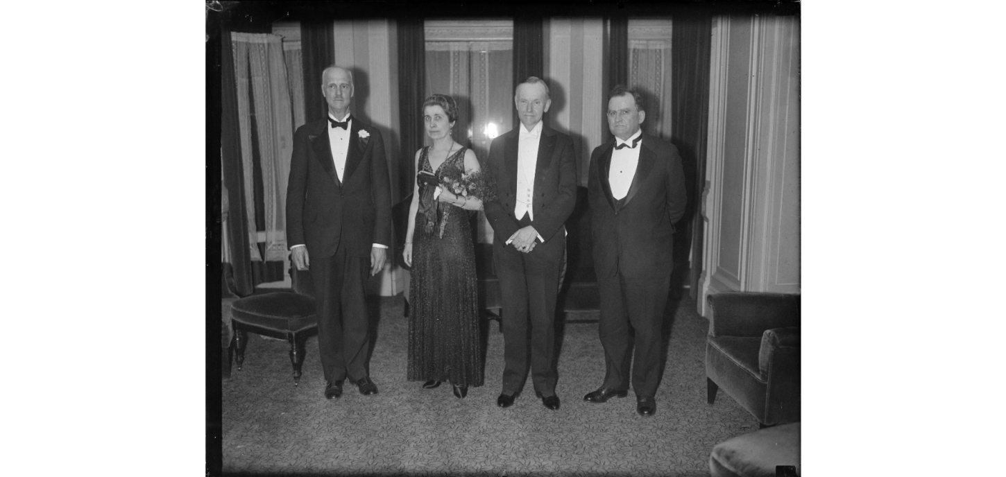 Former President and Mrs. Coolidge, honored guests at the Vermont Dinner held in Boston, February 1932. 