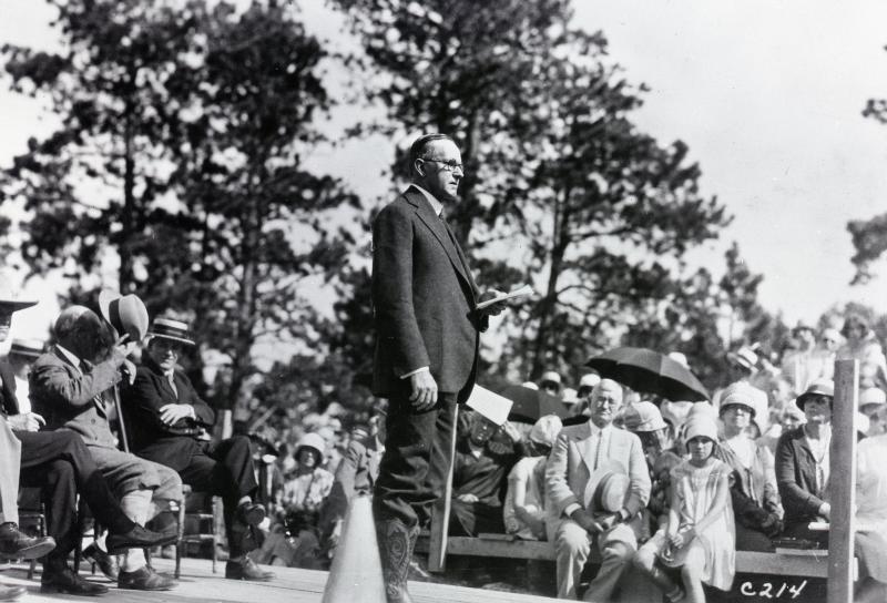 President Coolidge dedicating the Rushmore Monument, August 10, 1927. 