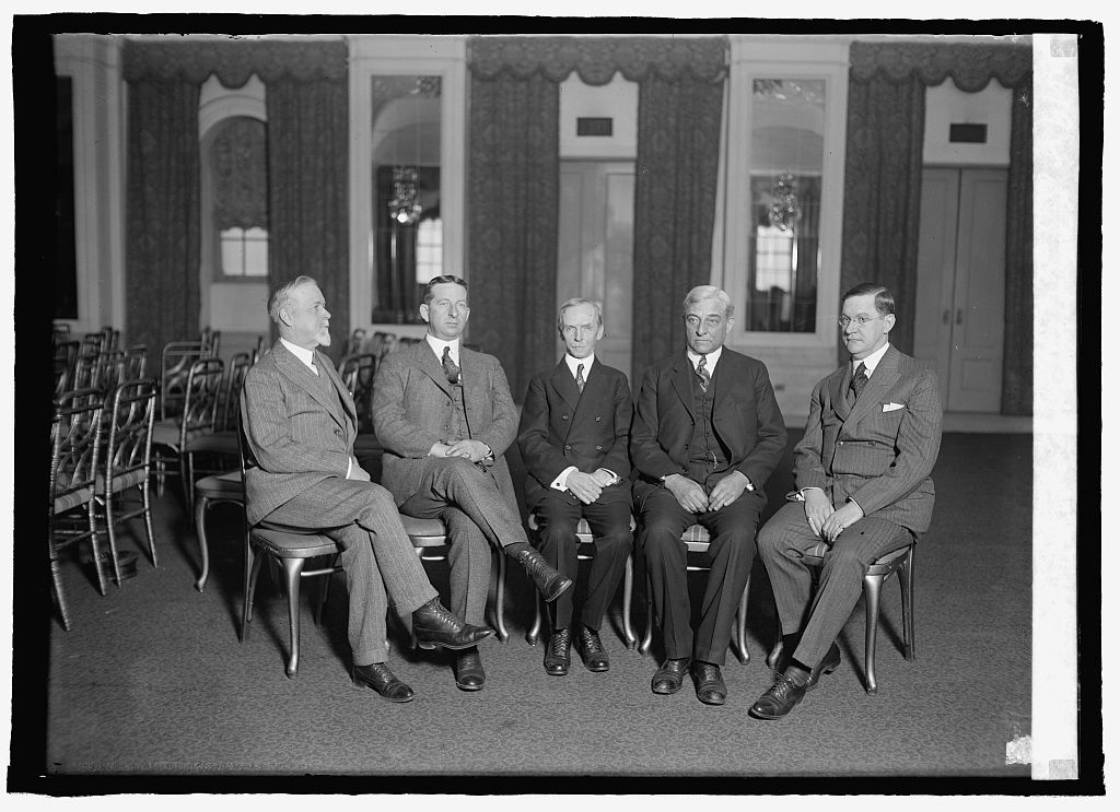The officers of the American Society of Newspaper Editors taken at the Willard, January 16, 1925. Courtesy of the Library of Congress. Caspar S. Yost of the Globe-Democrat, President of the Association, sits in the center chair. Coolidge would speak to the entire assembly the following day. 