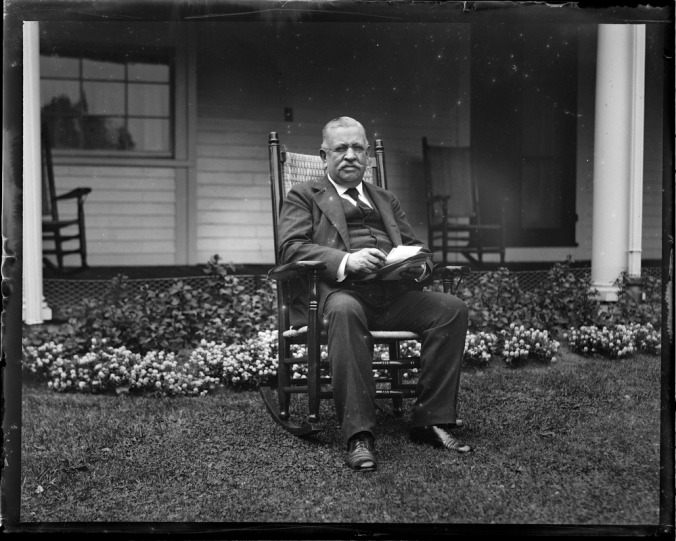 The selfless Frank Waterman Stearns, Coolidge's greatest champion at the 1920 and arguably 1924 conventions. Here he sits in a rocker at his home in Swampscott, Massachusetts. 