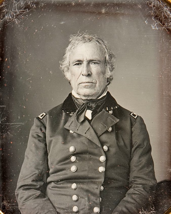 Zachary Taylor, the divided and reluctant Whigs' choice in 1848. Both Daniel Webster and Henry Clay declared this was the death of their party. It proved to be so within 8 years. 