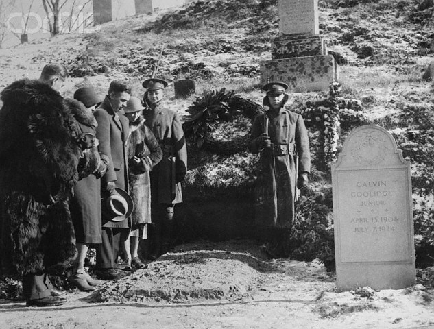 People Mourning at Grave of Calvin Coolidge